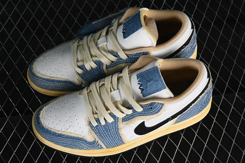 All categories Air Jordan Jordan series basketball shoes Air Jordan 1 Low Air Jordan 1 Low SE "WRMK" AJ1 Joe 1 Sashiko embroidery low-top cultural casual sneakers FN7670-493